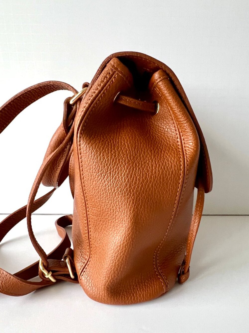 Italian Backpack Style or Crossbody Bag, Brown Leather with Top Handle - Picture 4 of 16